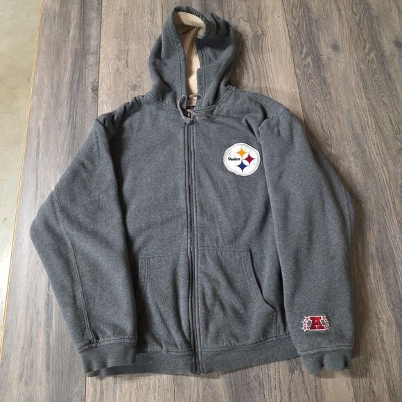 Pro Line Other - NFL Pro Line Pittsburgh Steelers Gray Heavy Duty Zip Up Hoodie Size XL